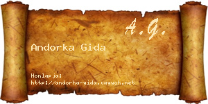 Andorka Gida névjegykártya